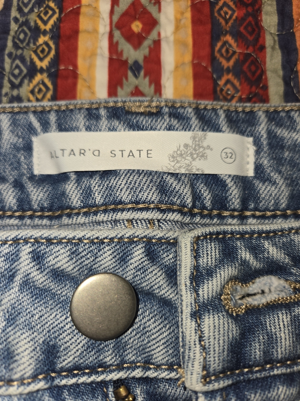 Altar'd State Light Blue Denim Jeans with Metal Button